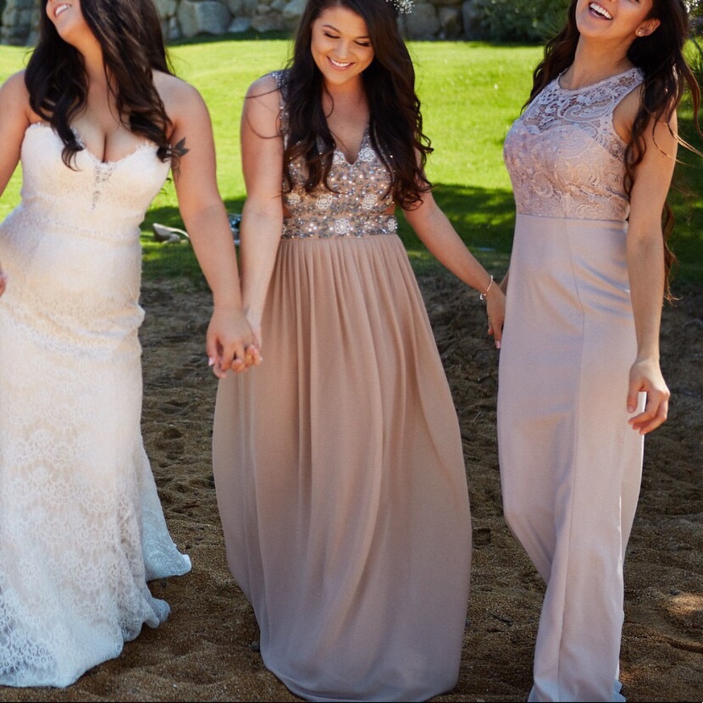 Taupe Formal Maxi Dress